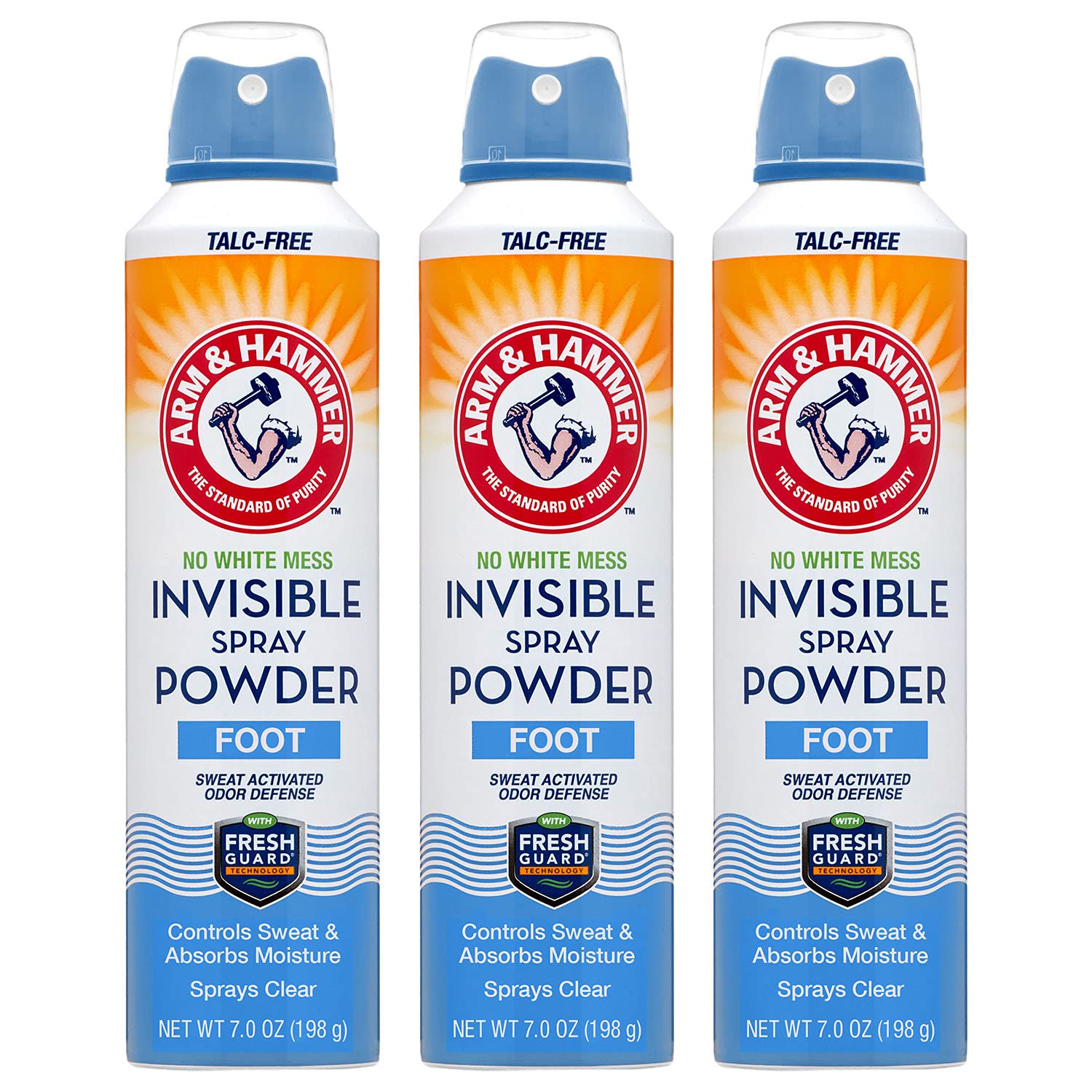 Arm & Hammer Invisible Foot Powder Spray, Clear TalcFree Foot Odor & Sweat Control