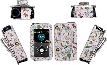 Premium Patterned Holster with Belt Clip/Metal Loop/Lanyard for Medtronic Minimed Insulin Pump 630G/ 640G/ 670G/770G/780G All Model White-Kids Doodle