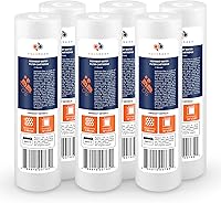 Aquaboon 1 Micron Sediment Filter 10x2.5" 6-Pack for Whole House, RO & Well Water - Fits AP110, WHKF-GD05, GE, Whirlpool