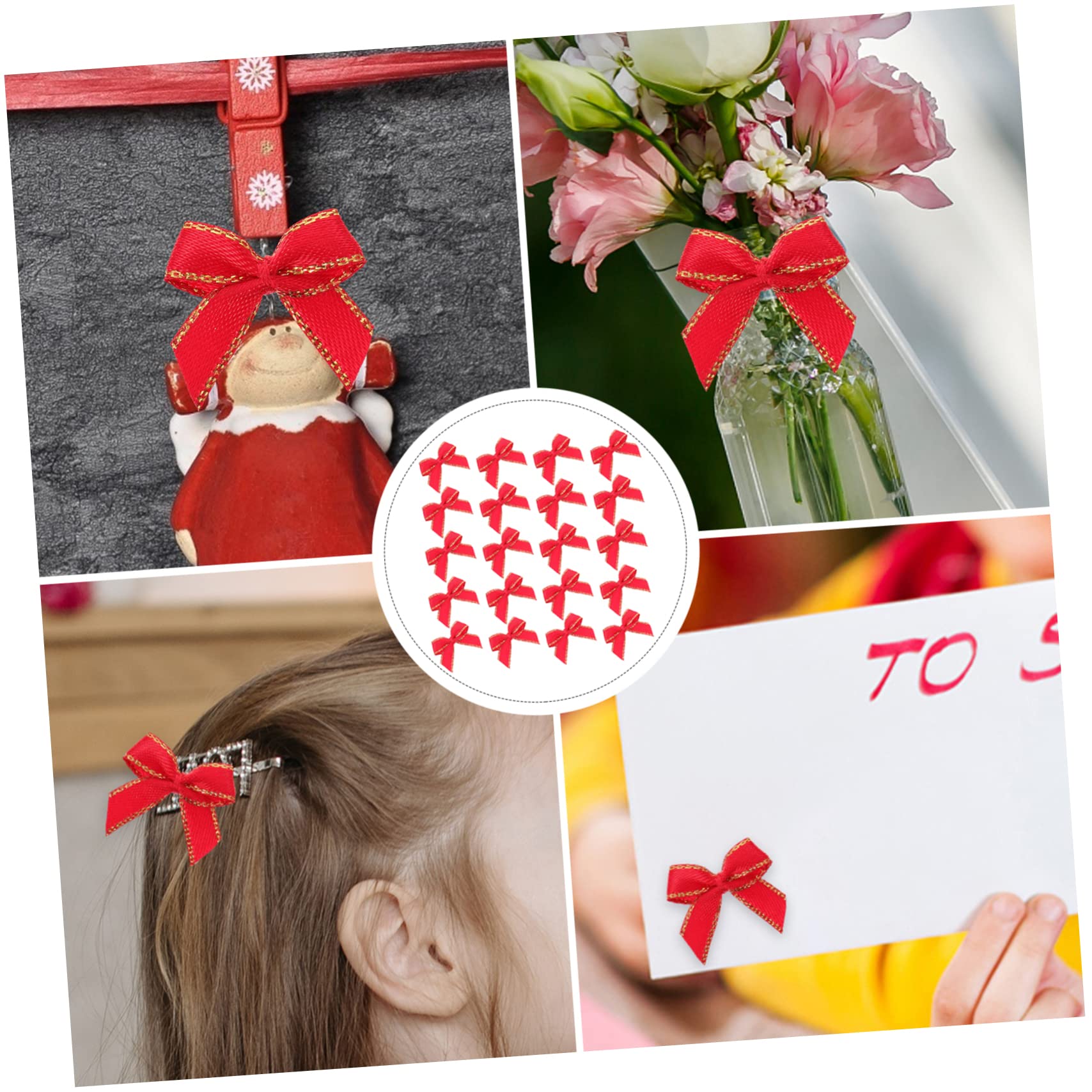 EXCEART 1000 Piezas Decoración De Arco Lazos Navideños para Lazo para Envolver Regalos Decoración De Año Lazos Navideños para Niños Arco Poliéster Delicado Material