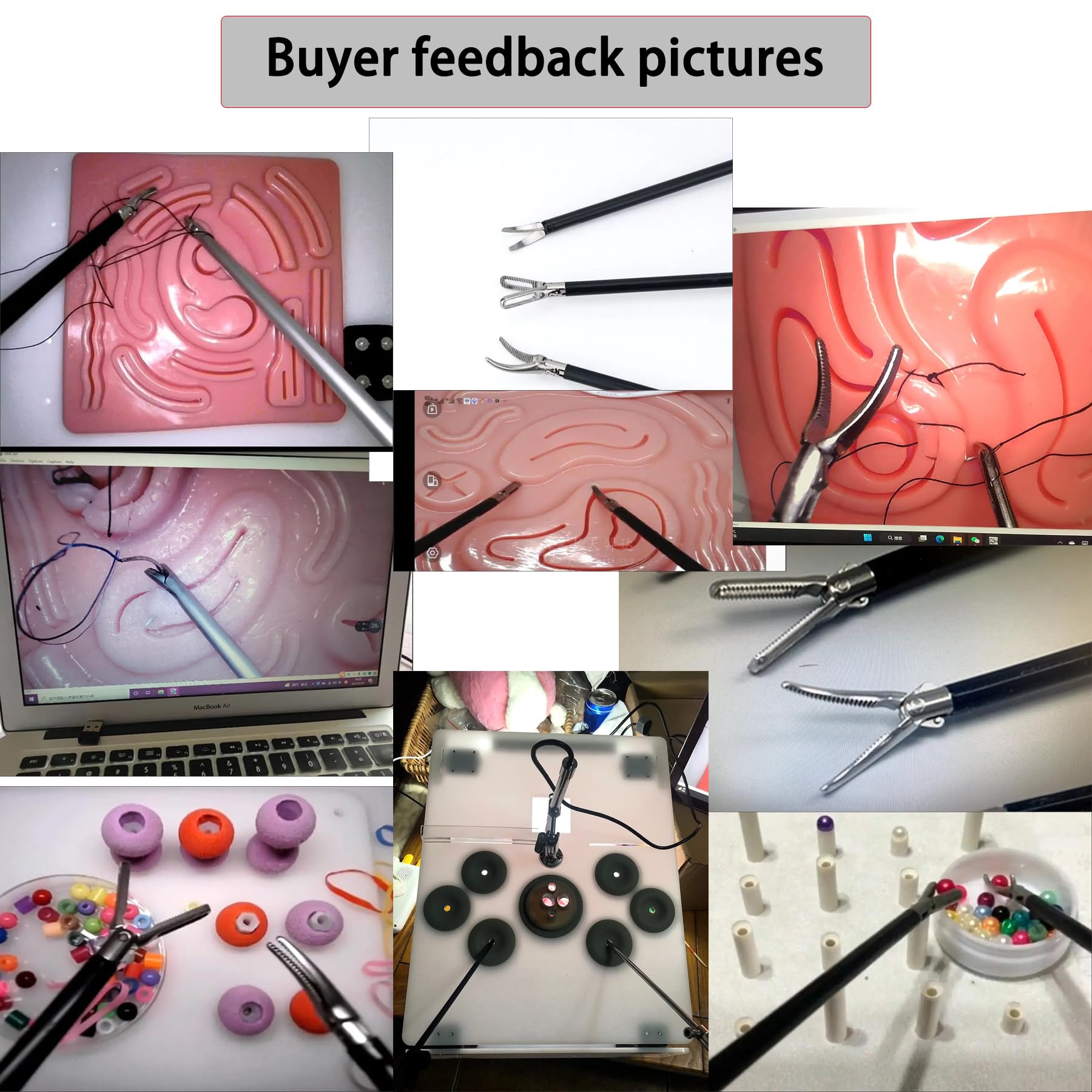 Laparoscopic Training Practicing Grasper Laparoscopy Instruments Set 4 Piece.(For practice use only)