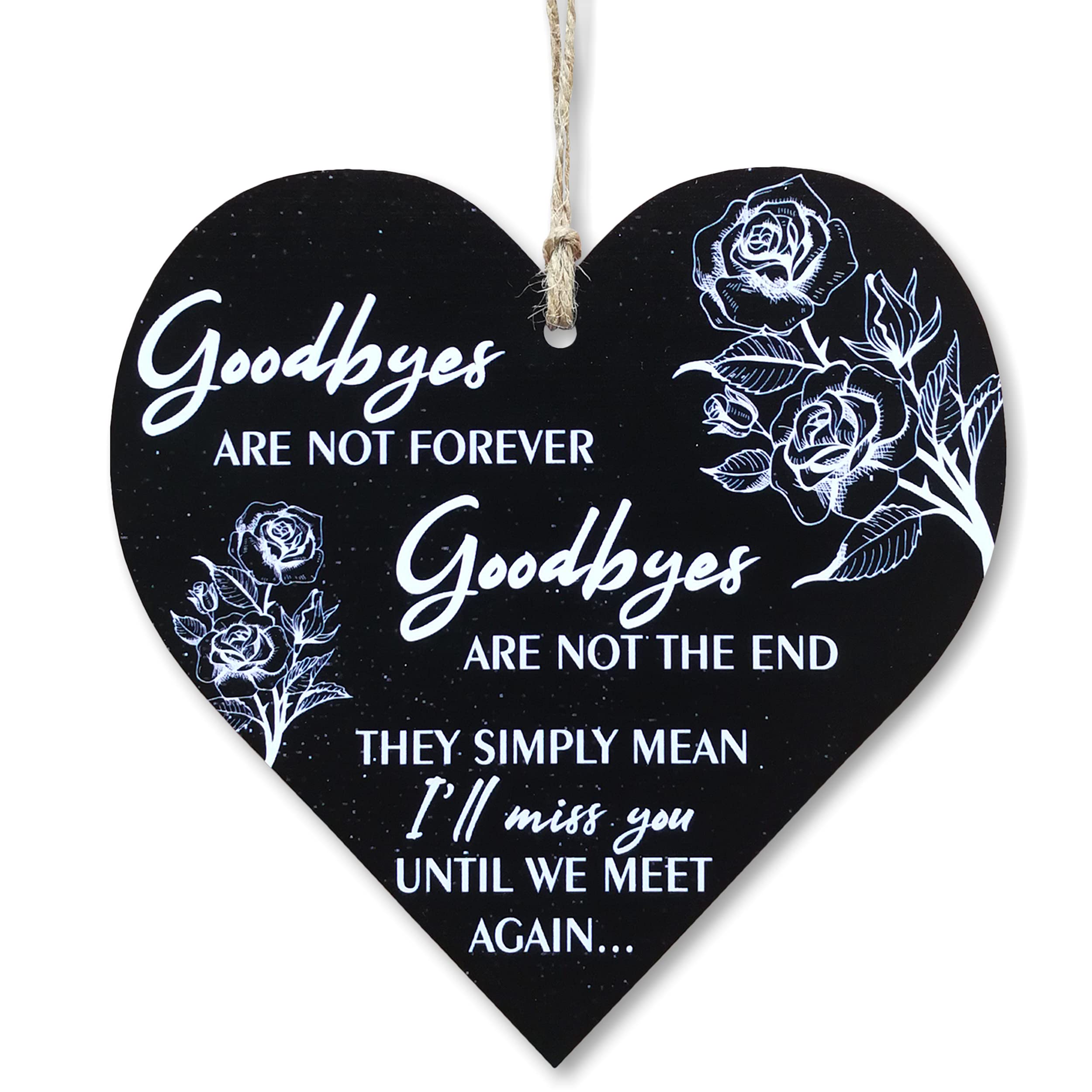 CARISPIBET Goodbyes are not forever Home signs house bereavement decorative sign sympathy for loss of loved ones with heartfelt message 5" x 5"