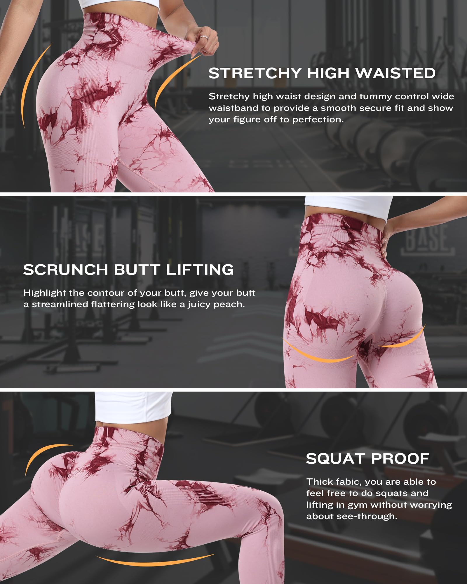 SALSPOR Workout Leggings for Women, Butt Lifting Gym Scrunch Butt Seamless Leggings