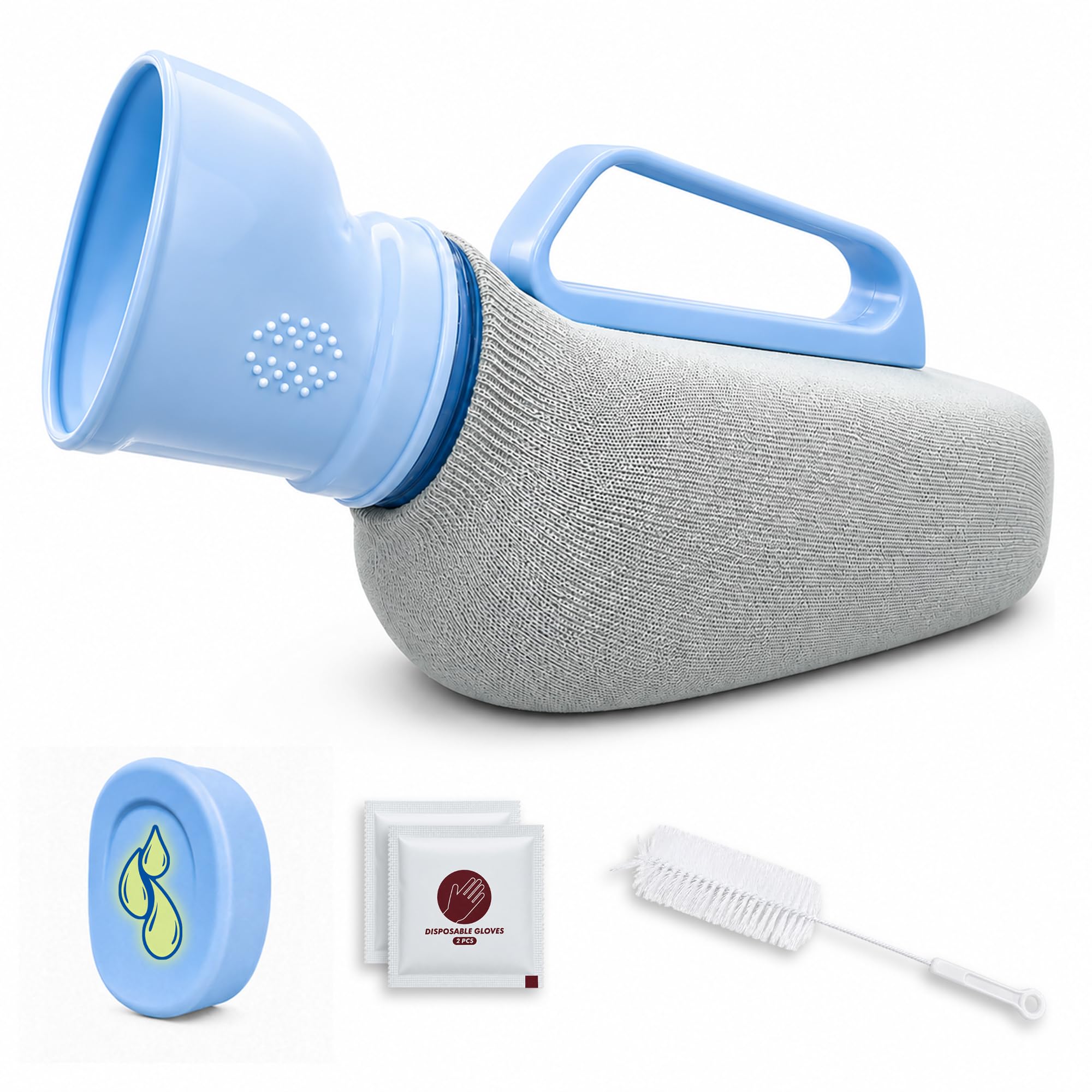 Portable Urinals for Men, 40 fl oz, Soft Silicone Opening