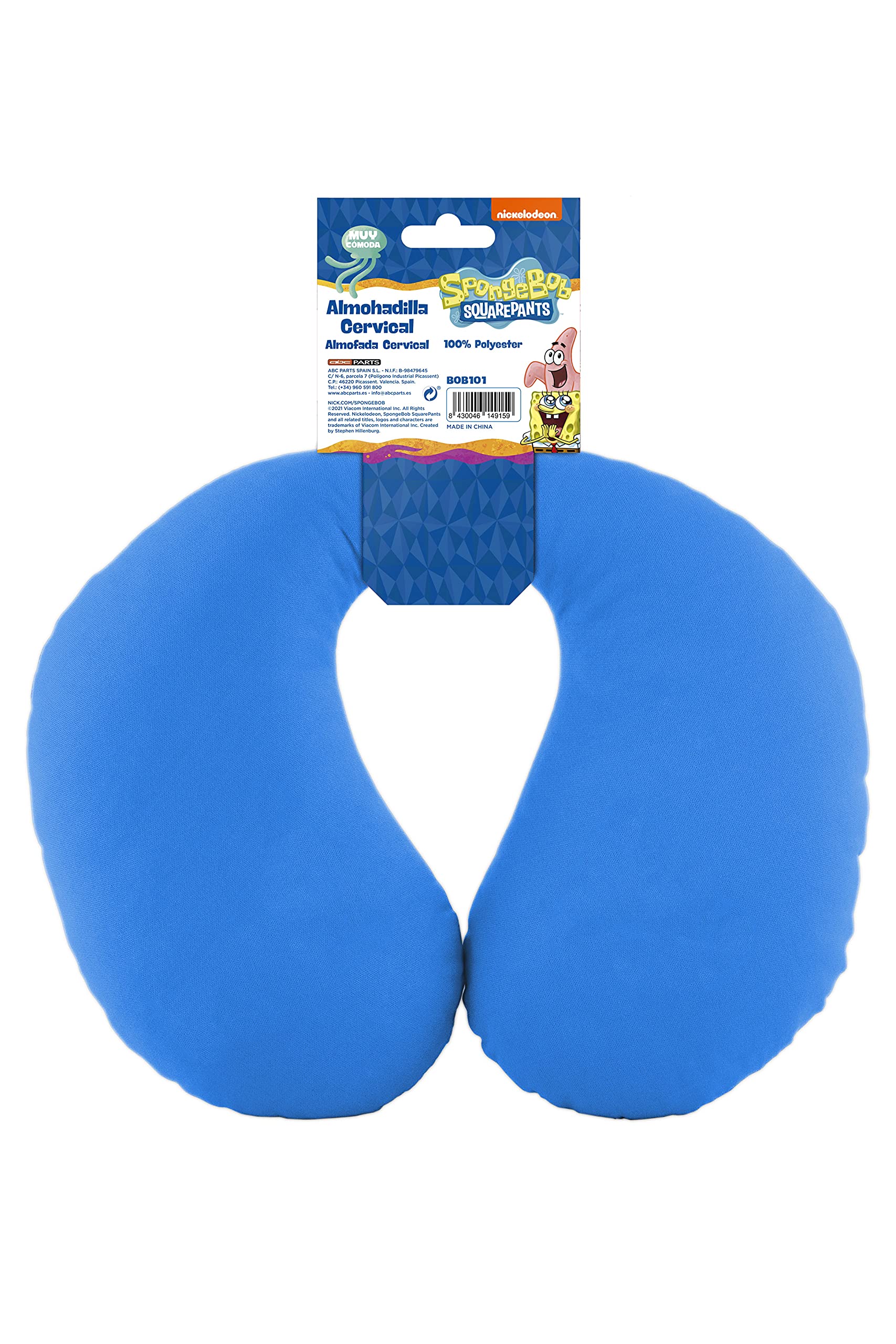 SpongeBob Neck Pillow for Kids. Super Comfortable Ride, Blue, talla unica - Image 3