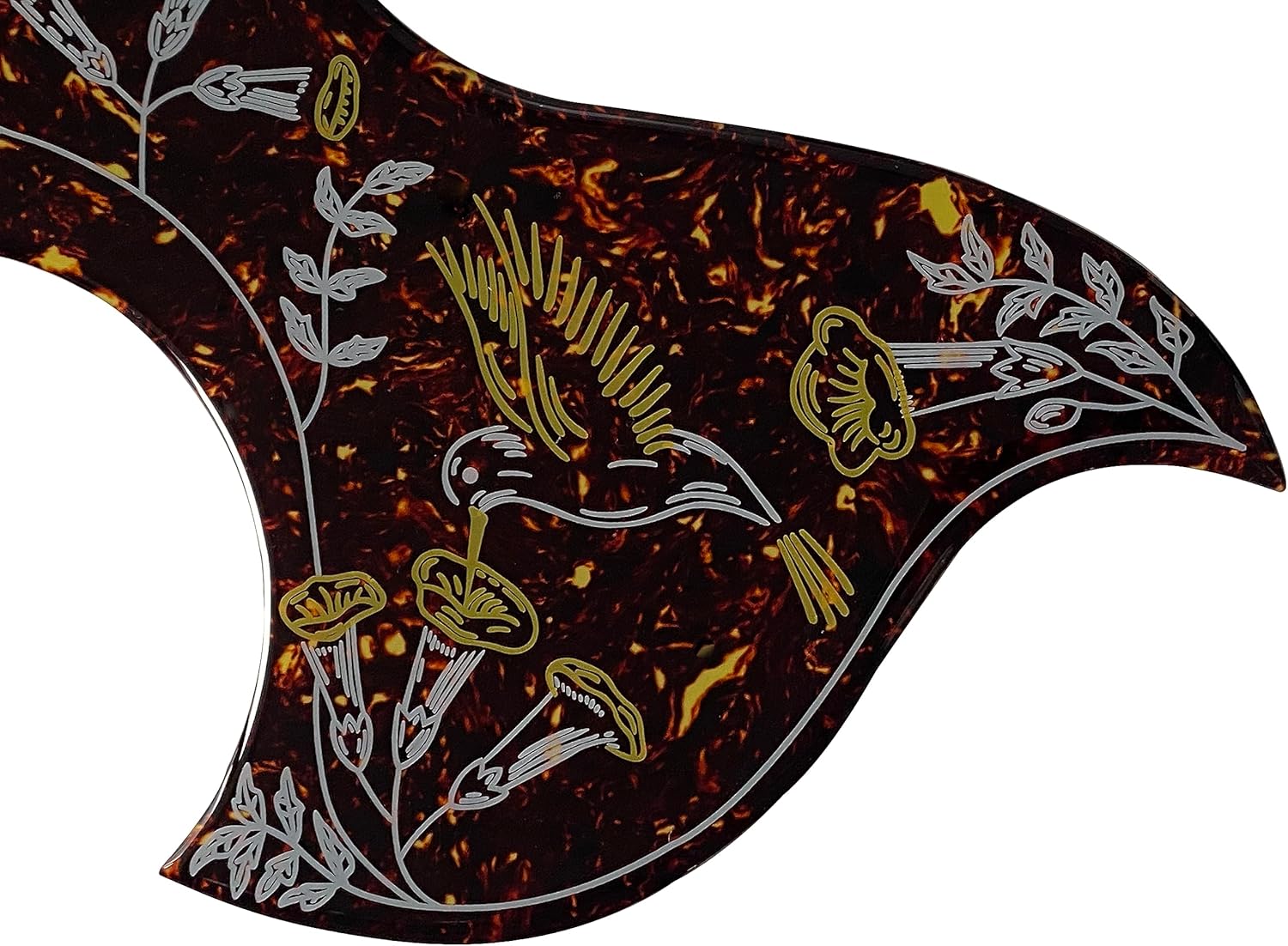 For Gibson Hummingbird Acoustic Guitar Self-Adhesive Pickguard (4 Ply Brown Tortoise-crystal)