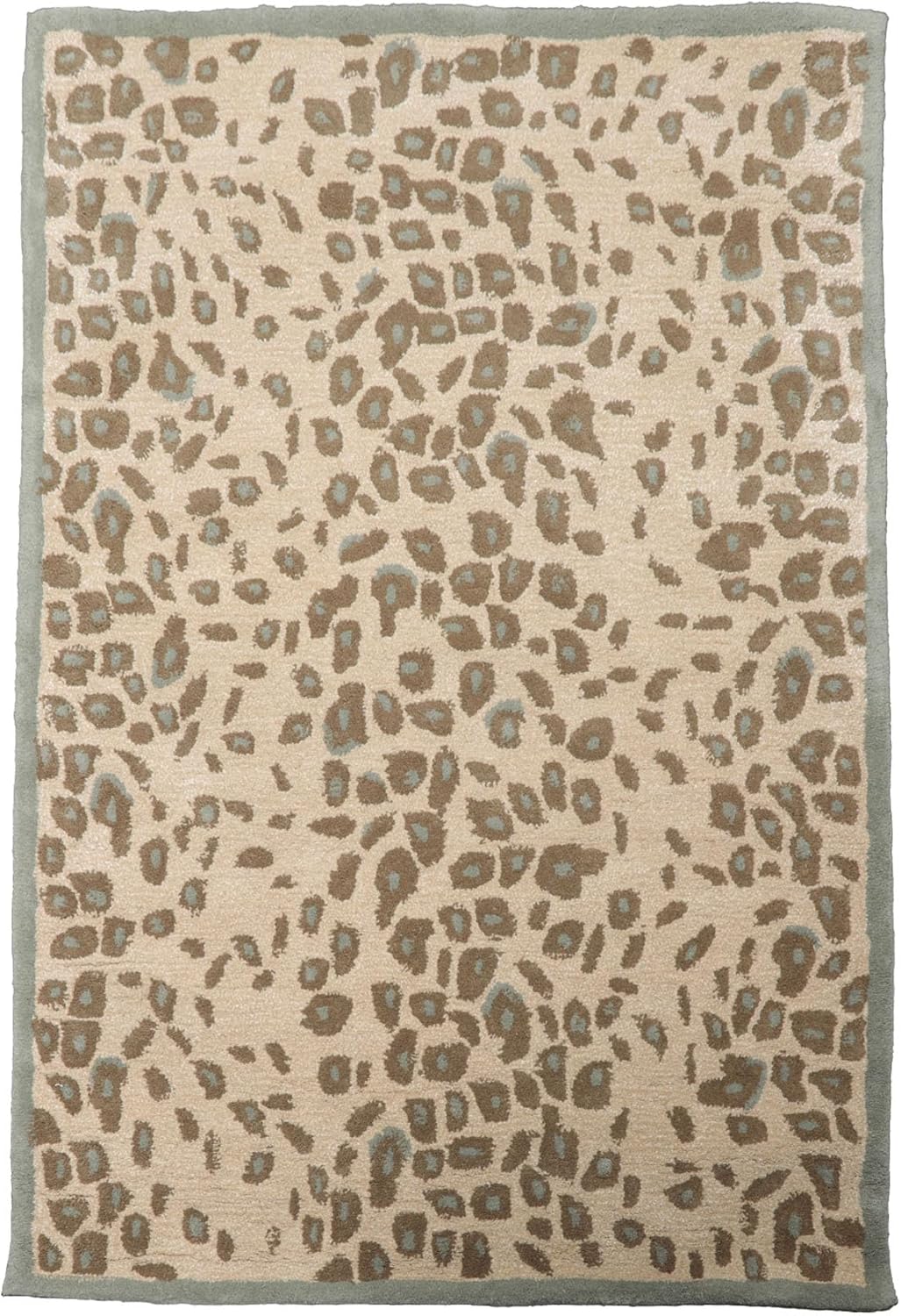 4'x6' Modern Leopard Print Tan Wool and Bamboo Silk Oriental Rug Multi Sizes Hand Tufted for Living Room, Bedroom, Dining Room, Kitchen, Hallway Carpet