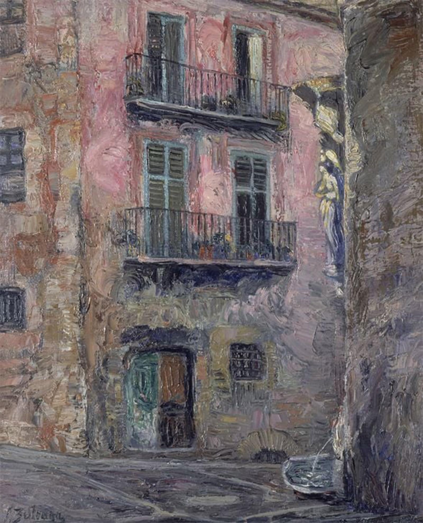 SERENDIPITP Aesthetic Poster Photo Wall Print Retro Picture Calle Del Angel De Gerona by Ignacio Zuloaga Y Zabaleta Modern Wall Artwork for Home Decor 60x90cm