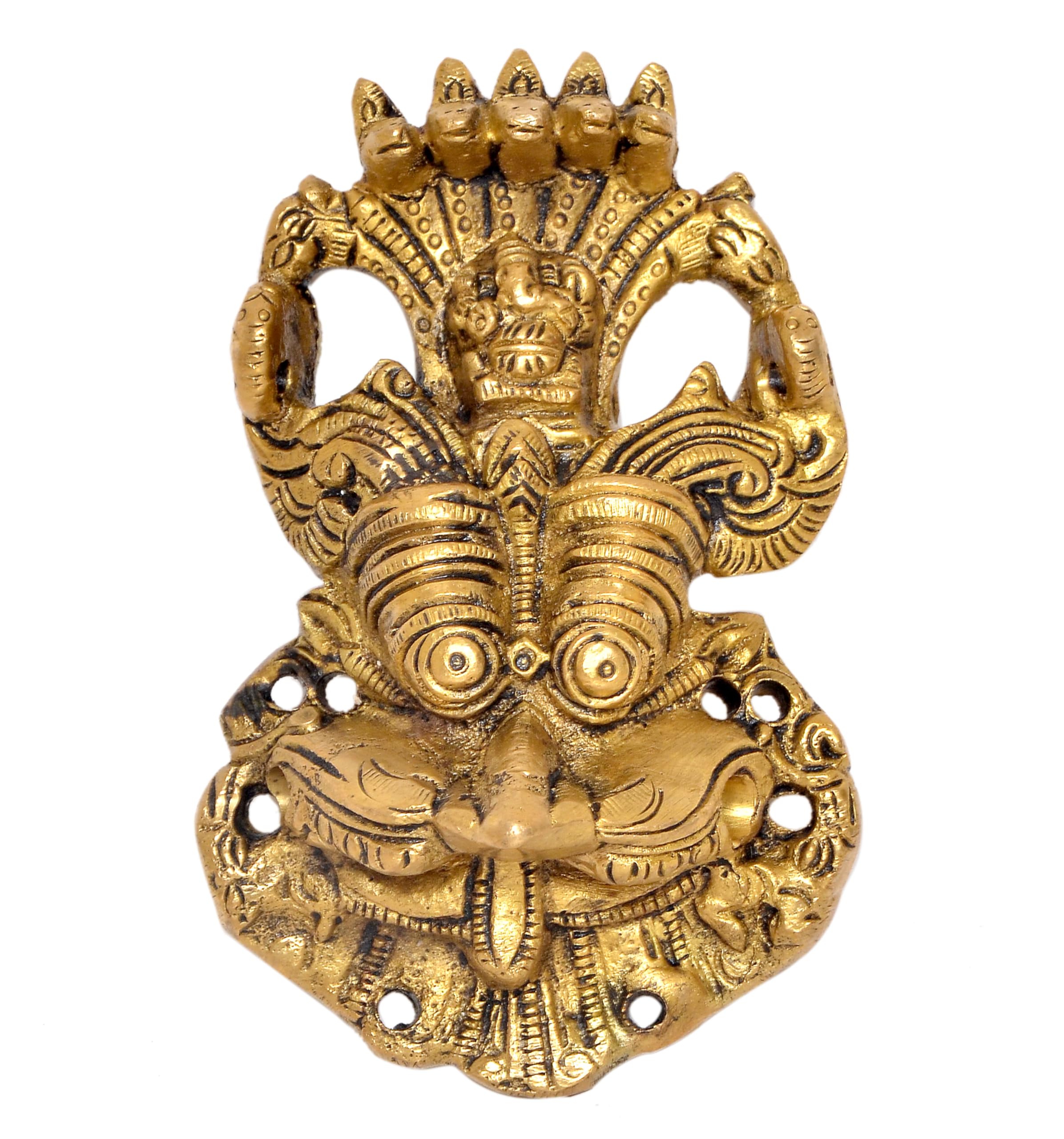 Dattatreya Brass Evil Eye Protection | Nazar Battu Suraksha Kavach Wall Hanging Ward Off Evil for Home Door Decor, Vastu, Protection Symbol (Height : 4 inch)-image-35