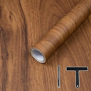 Wood Contact Paper With Tools, Peel and Stick Wallpaper Thicken for Countertops, Vintage Wood Grain Wallpaper Waterproof, Natural Wood Sticker Self-Adhesive Removable Vinyl Film 15.7 in X 118 in