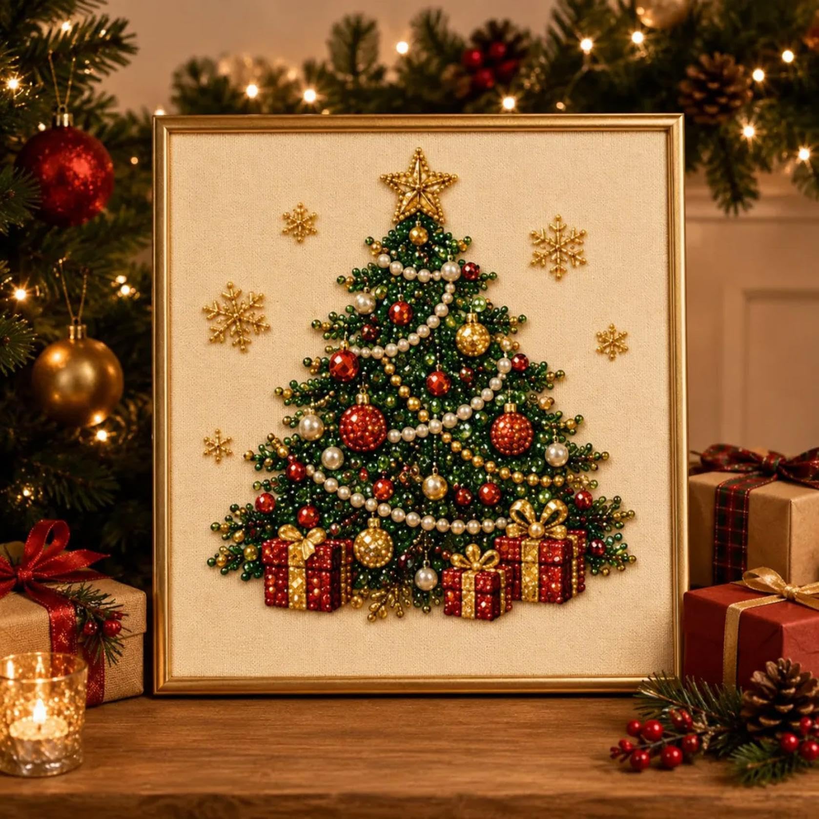 DIY Christmas Pearl Diamond Painting Art Kit 7.87"x7.87"