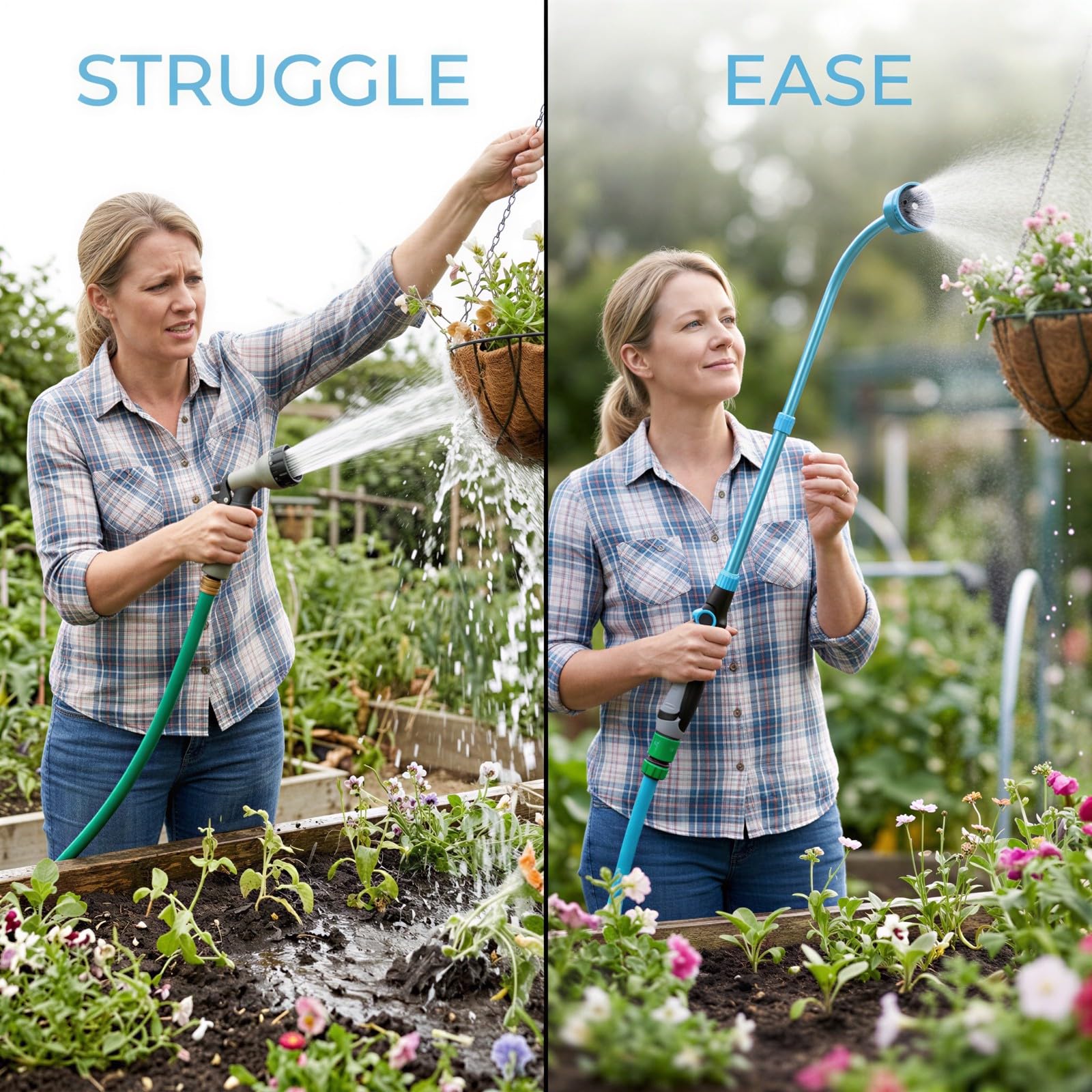 2000-Mesh Gießstab, 22 Zoll Gartenschlauchdüse mit ultrafeinem Sprühkopf, ergonomischer Schlauchsprenger für Setzlinge, Orchideen und Blumen, leichtes Pflanzengießwerkzeug mit 1/2-Zoll-Anschluss