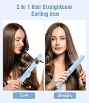 Farery Chill Set Soft-Air Curling Iron: Flux d'air doux pour un styling rapide & Courroies à long terme, Verrouiller dans le style avec refroidissement Air Évents, 2-in-1 Redresseur de cheveux & Curler avec baril long amélioré, bleu