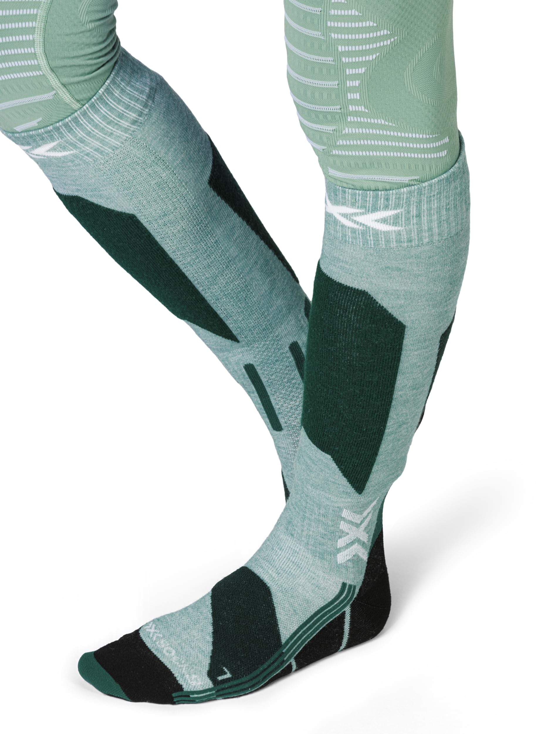 X-Socks Ski Discover OTC Donna - Calze da sci ad alte prestazioni, comfort ottimale, protezione avanzata e vestibilità superiore per un'esperienza di sci impareggiabile - Bianco/Grigio, 35-36