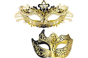 Masquerade Masks for Couples: Shimmering Filigree Elegance