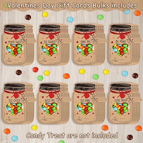 Miniatura 8 de Paquete de 40 tarjetas para el día de San Valentín para niños, tarros coloridos, tarjetas de feliz San Valentín para niños, regalos únicos de San