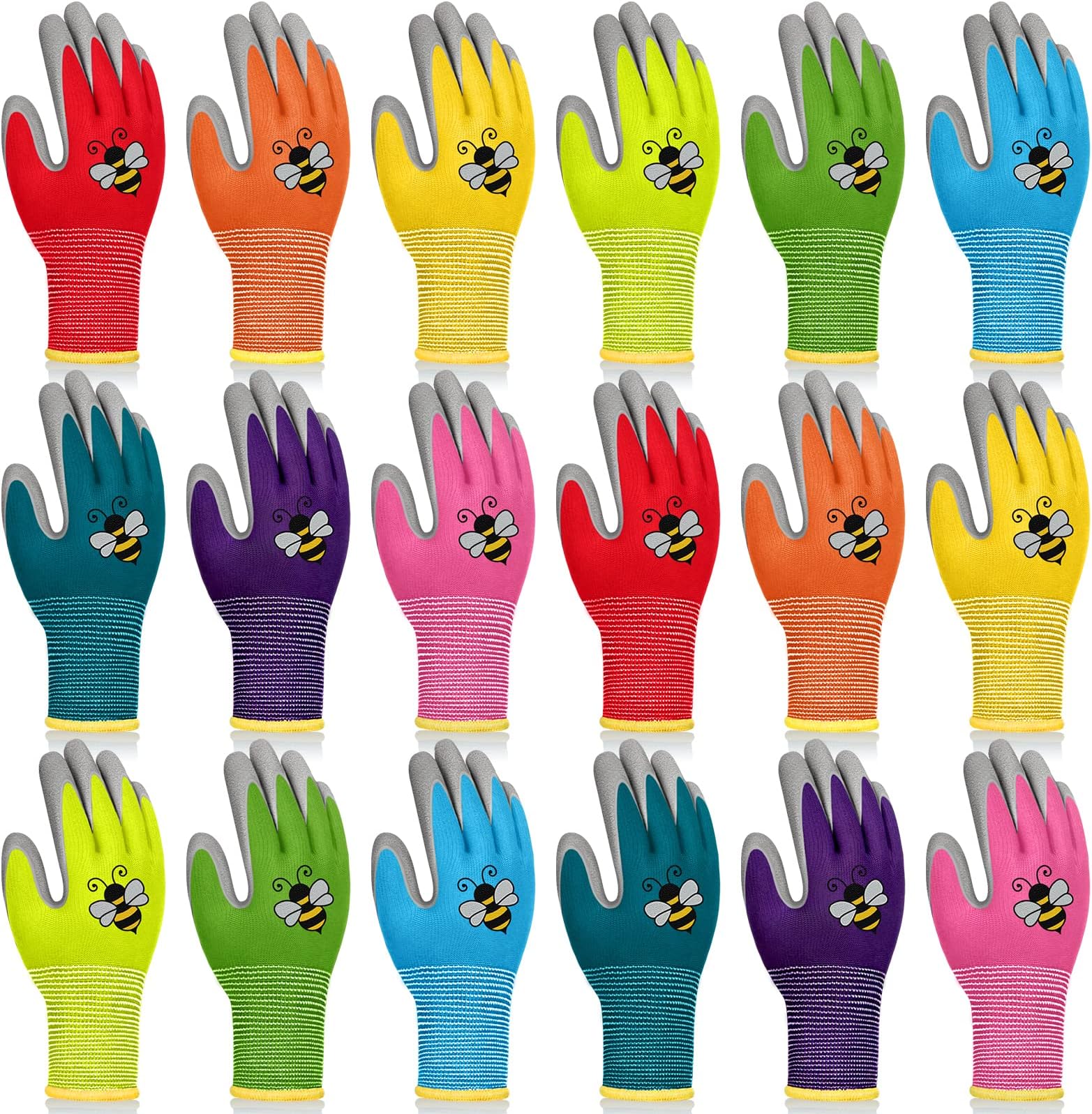 36 Pairs Kids Garden Gloves Children Work Gloves Non Slip