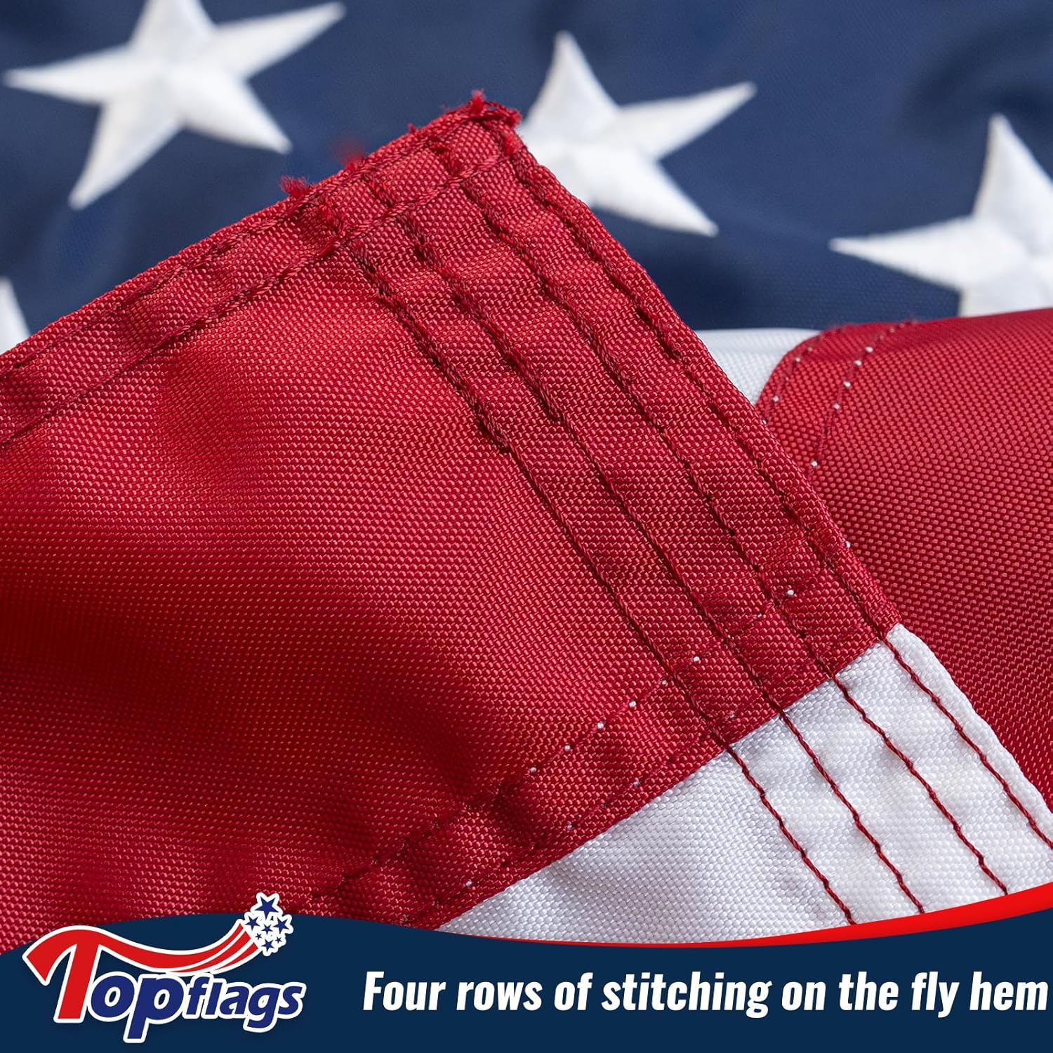 TOPFLAGS American Flag 3x5 Ft Outdoor TearProof US Flags Embroidered Stars All Weather for High Wind Heavy Duty Sewn Stripes for Outside 250th Anniversary Flag