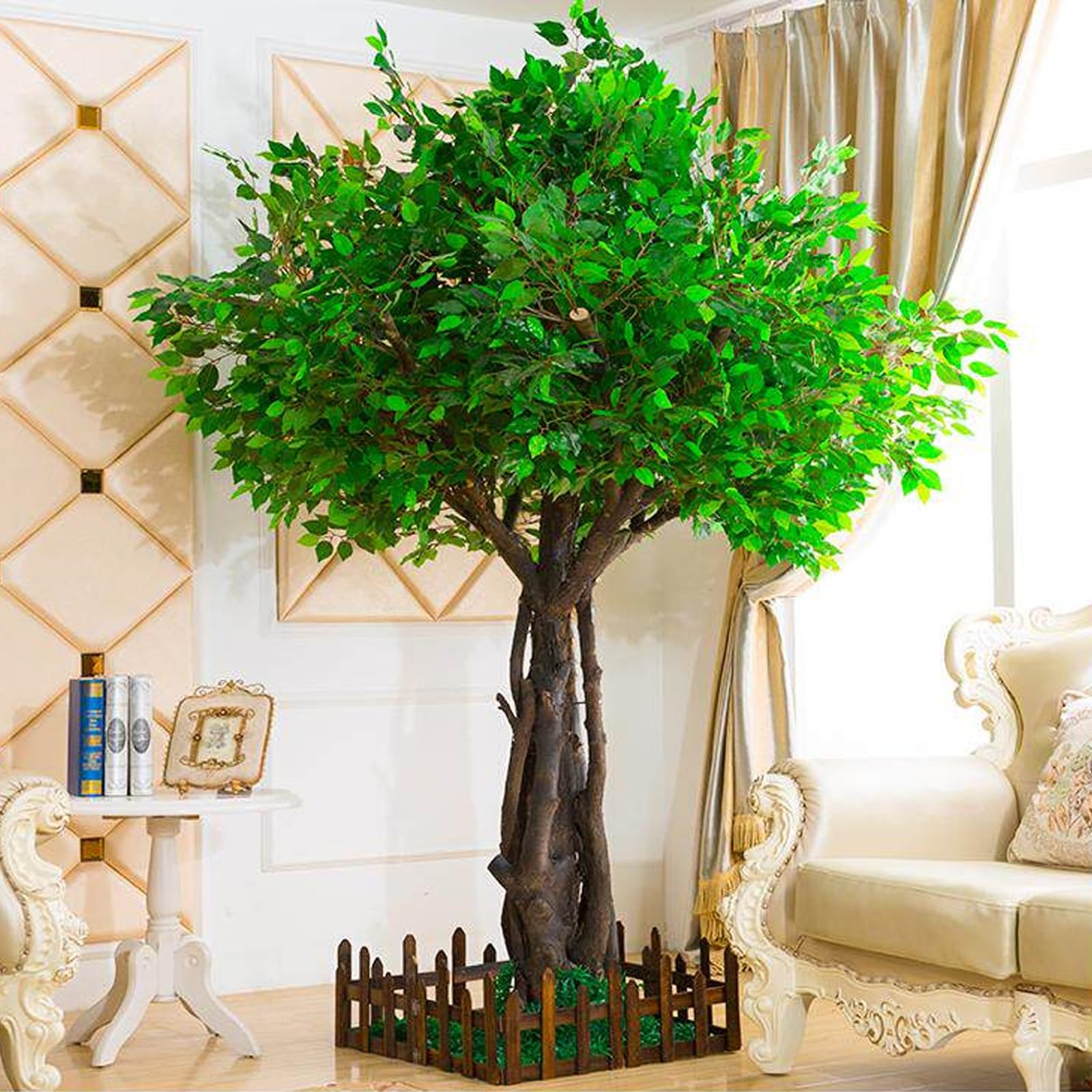 Outdoor Artificial Trees, Large Realistic Artificial Tree, for Indoor & Outdoor Home Office Party Decor(4x4m)