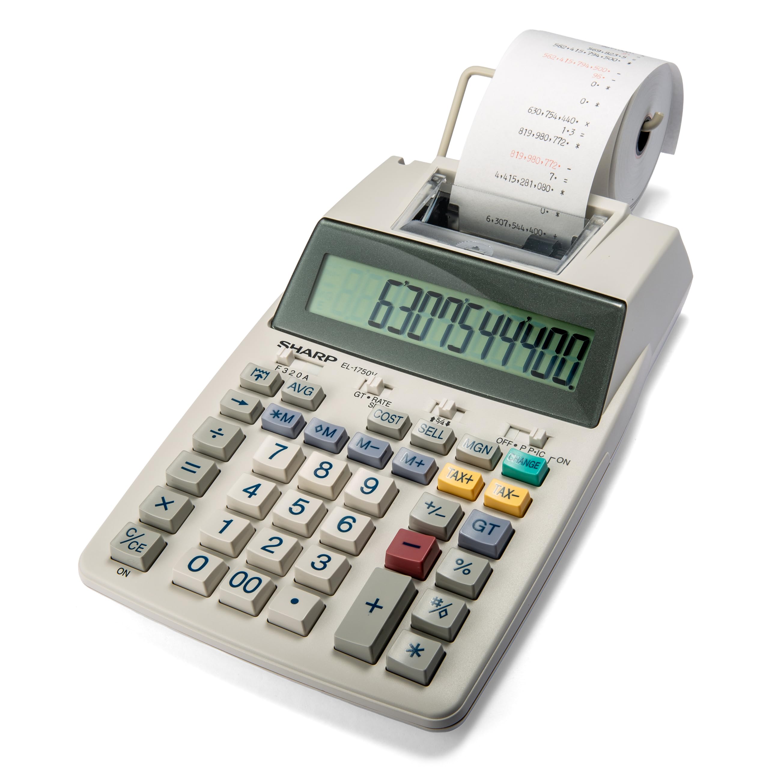 Amazon.com : Sharp EL-1750V Two-Color Printing Calculator 2 Lines