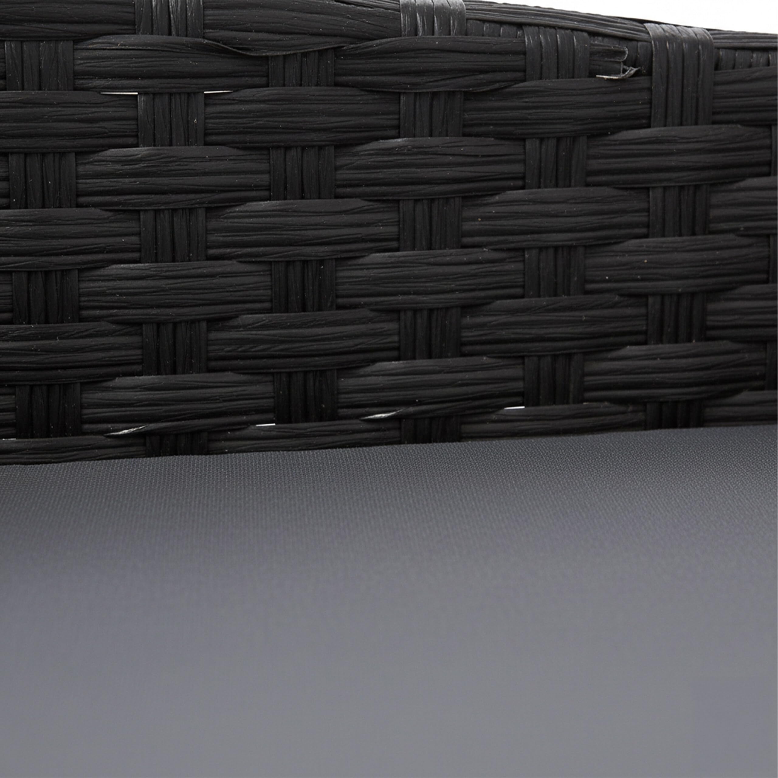 Relaxdays Divano-Cuccia in Rattan rialzato con Cuscino, L, 25x63x46 cm, Interno ed Esterno, Grigio