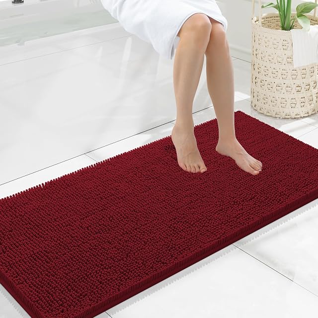 Smiry Smiry Bathroom Rugs 40X24, Luxury Chenille Extra Soft Absorbent Bath Mat