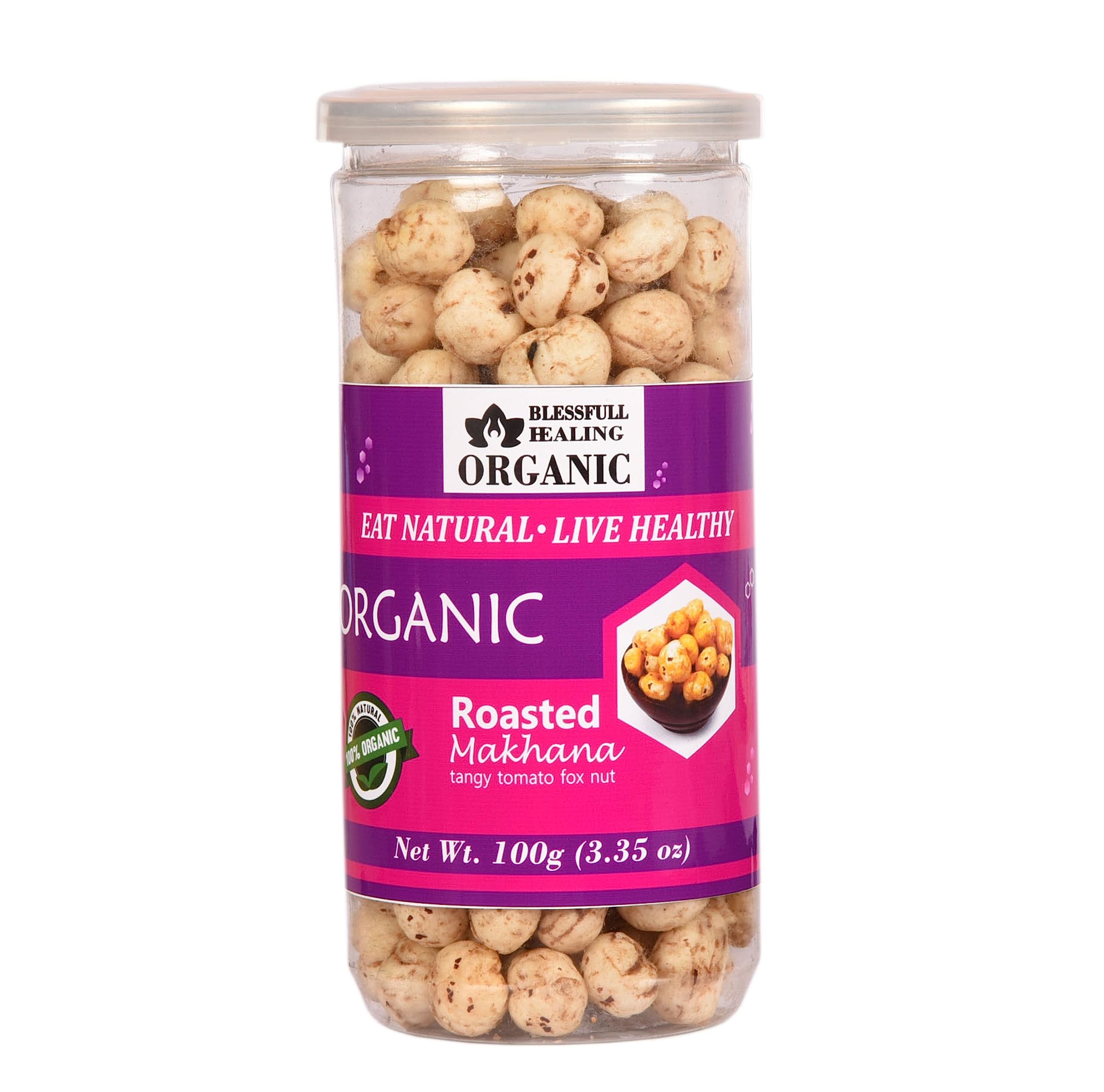 Blessfull Healing Organic Tangy Tomato Roasted Flavoured Makhana 100 Gram