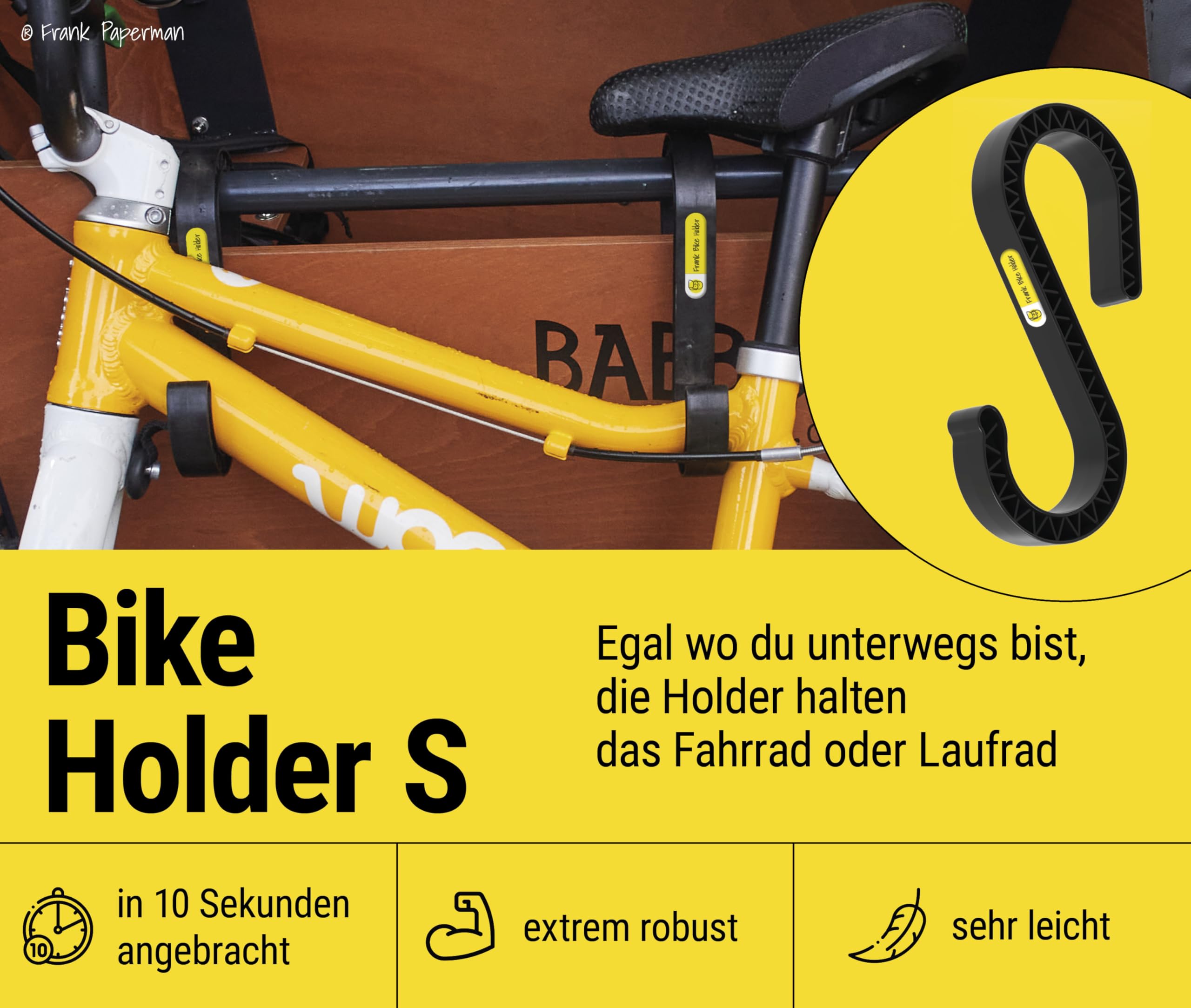 aufhängung für kinderfahrrad Bike Holder S 2.0 – 2x Halterung & Laufrad am Lastenrad | kompatibel mit Babboe, Bakfiets, Muli, Riese & Müller u.v.m Roeckl Vuno Extra Warm archiv Color:Tortoise Frames | Polarized Grey Lenses