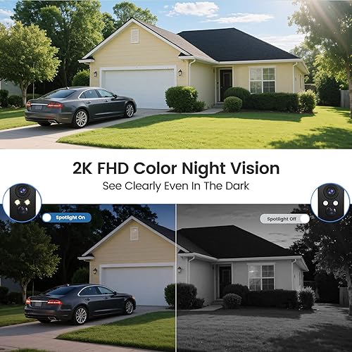 Miniatura 4 de Cámara de seguridad inalámbrica para exteriores con visión de 360, sin suscripción, nubeSD de 7 días, panorámica, detección de AI, magnética,