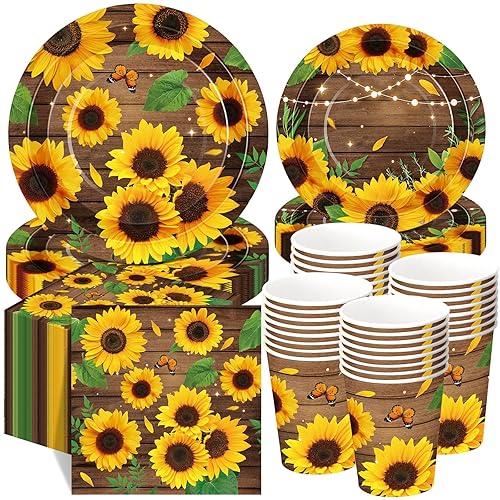 Ziliny 250 Pcs Sunflower Party Decorations Include Spring Summer Floral