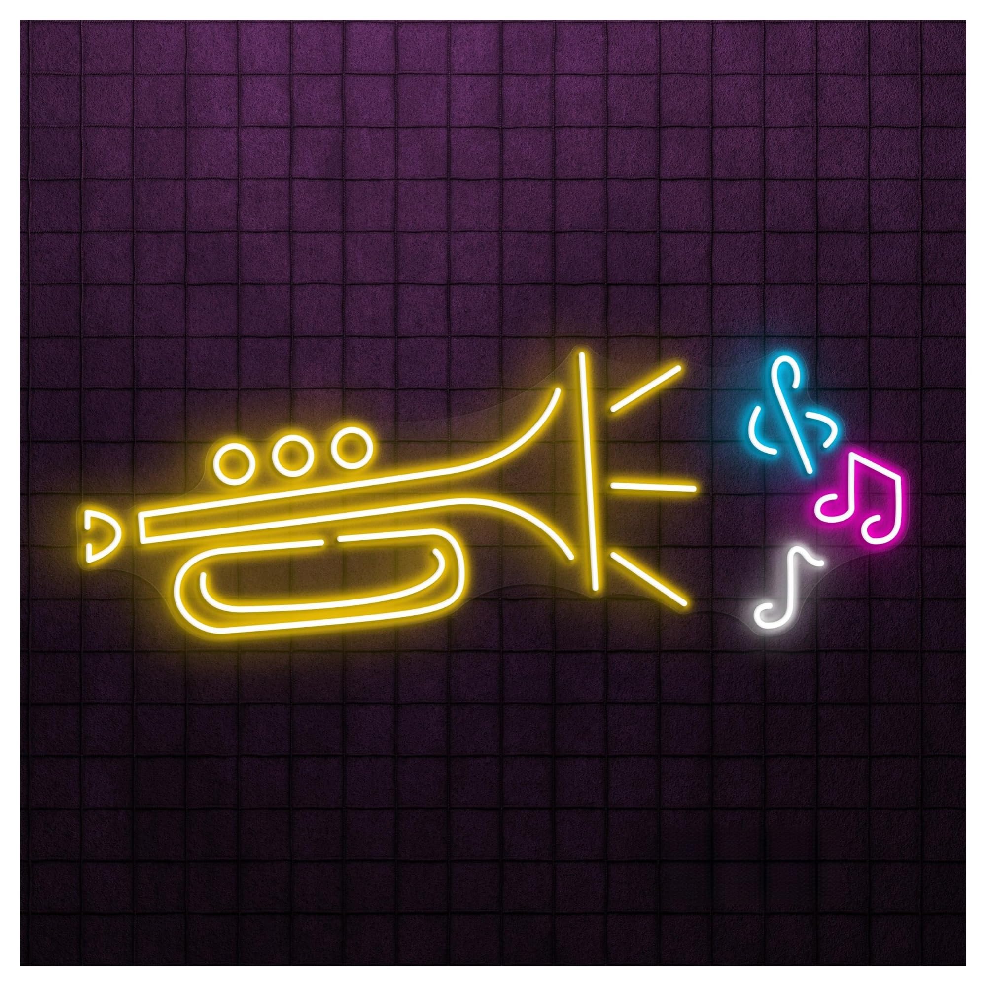 Hanging Art Neon Signs Trumpet Neon Sign, Suitable For Music Instrument Shop Decor With Brightness Adjustable 50cm