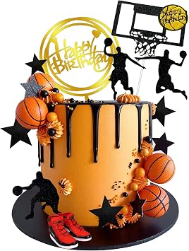 17 PCS Basketball Cake Toppers Basketball Star Themed Cake Decorations for Boy Cake Topper Sport Cake Party Decorations Sports Party Supplies 1