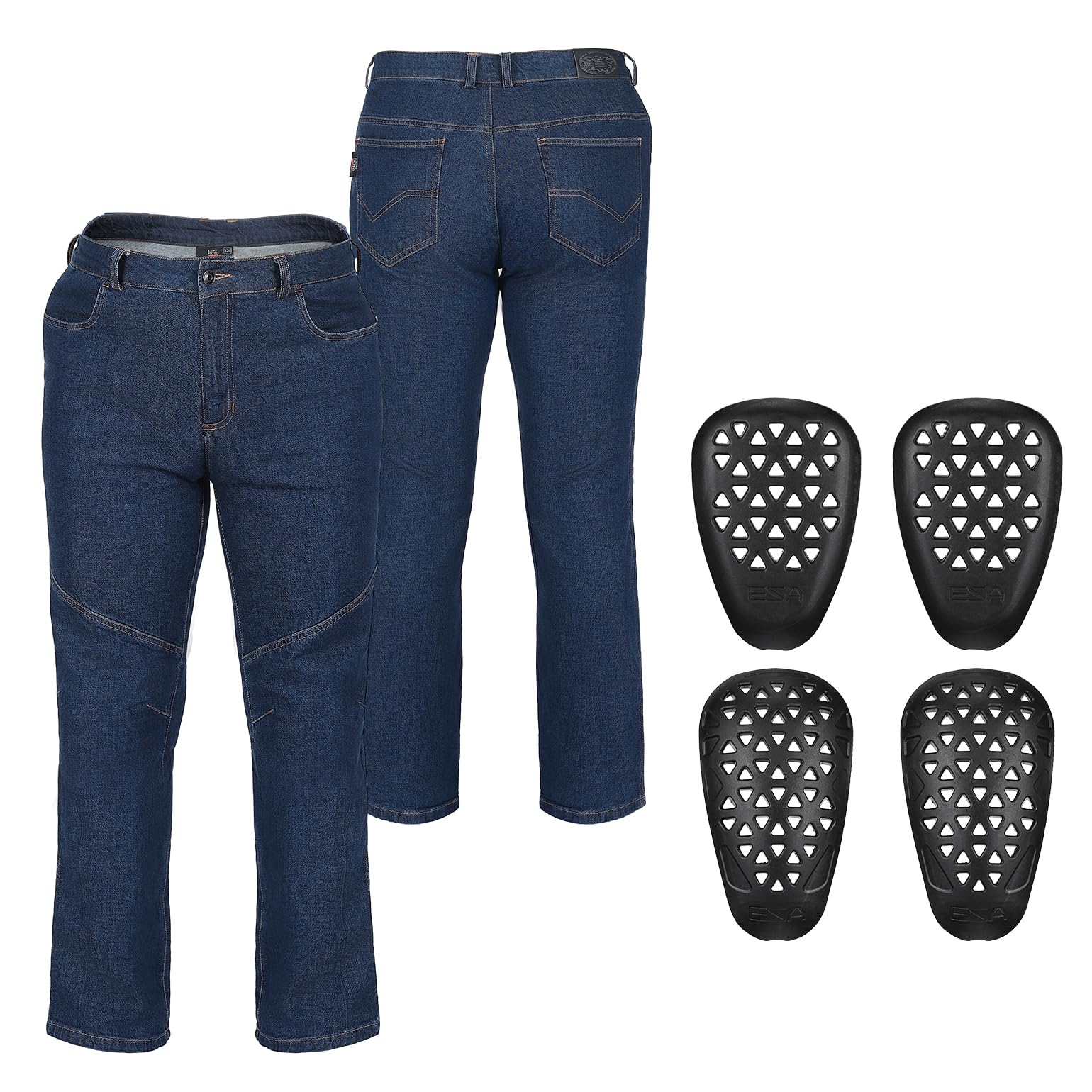 KEMIMOTO Pantaloni da moto da uomo, jeans con protezioni, resistenti all'abrasione, elastici, traspiranti, comodi jeans da moto per moto, vita quotidiana e touring
