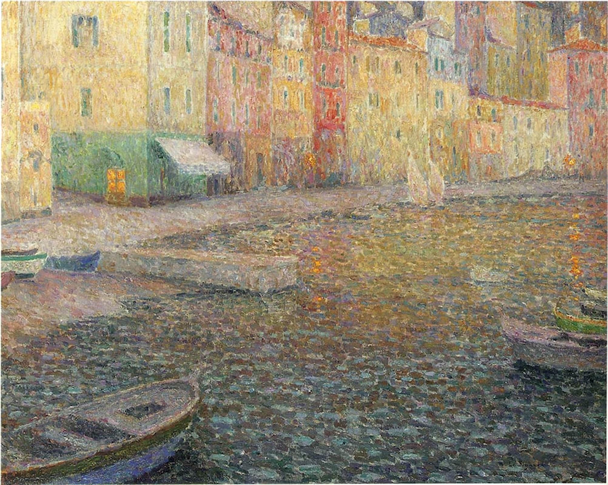 ARTXLXXBN Famous Prints Artwork Pictures Poster Painting Art the Quay in Twilight by Henri Le Sidaner Artwork Landscape Pictures for Home Decor 60x90cm