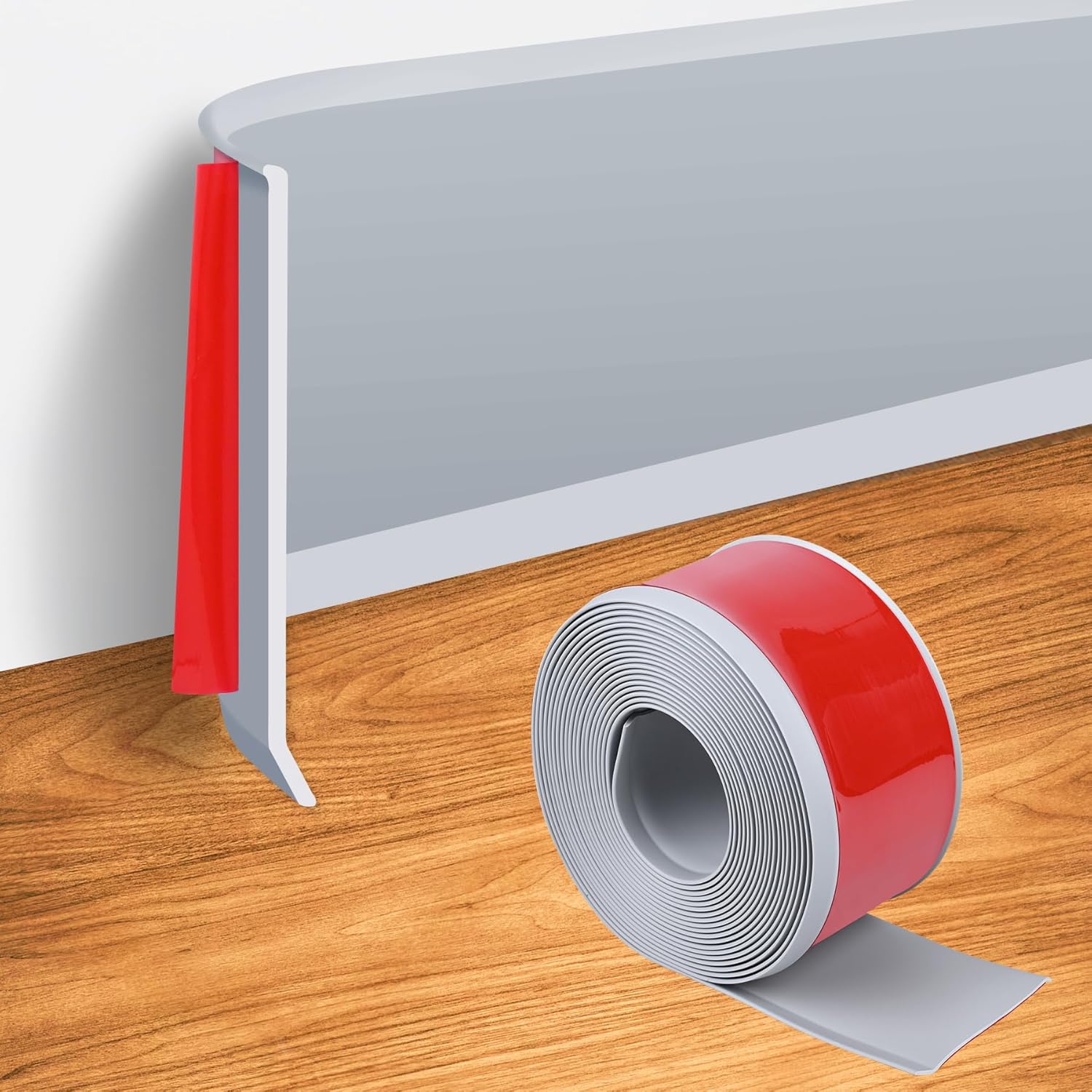 Wall Baseboard Molding Trim 4 Inch x 26 Feet Peel and Stick