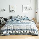 SUSYBAO Couverture de duvet Gingham Vert Reine 100% Couvercle de couettes en coton lavé 3 Pièces 1 Couvercle de couettes en grille verte avec cravates zippées 2 Cas d'oreiller Luxury Soft Green Plaid Bedding Set Respirant