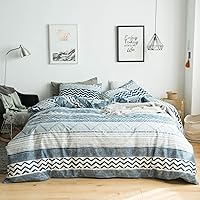 Vista 1 de SUSYBAO - Conjunto de funda de edredón de 3 piezas, 100% algodón lavado natural, que incluye 1 funda de edredón y 2 fundas de almohada de alta