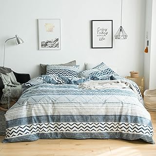 SUSYBAO Blue White Boho Duvet Cover image