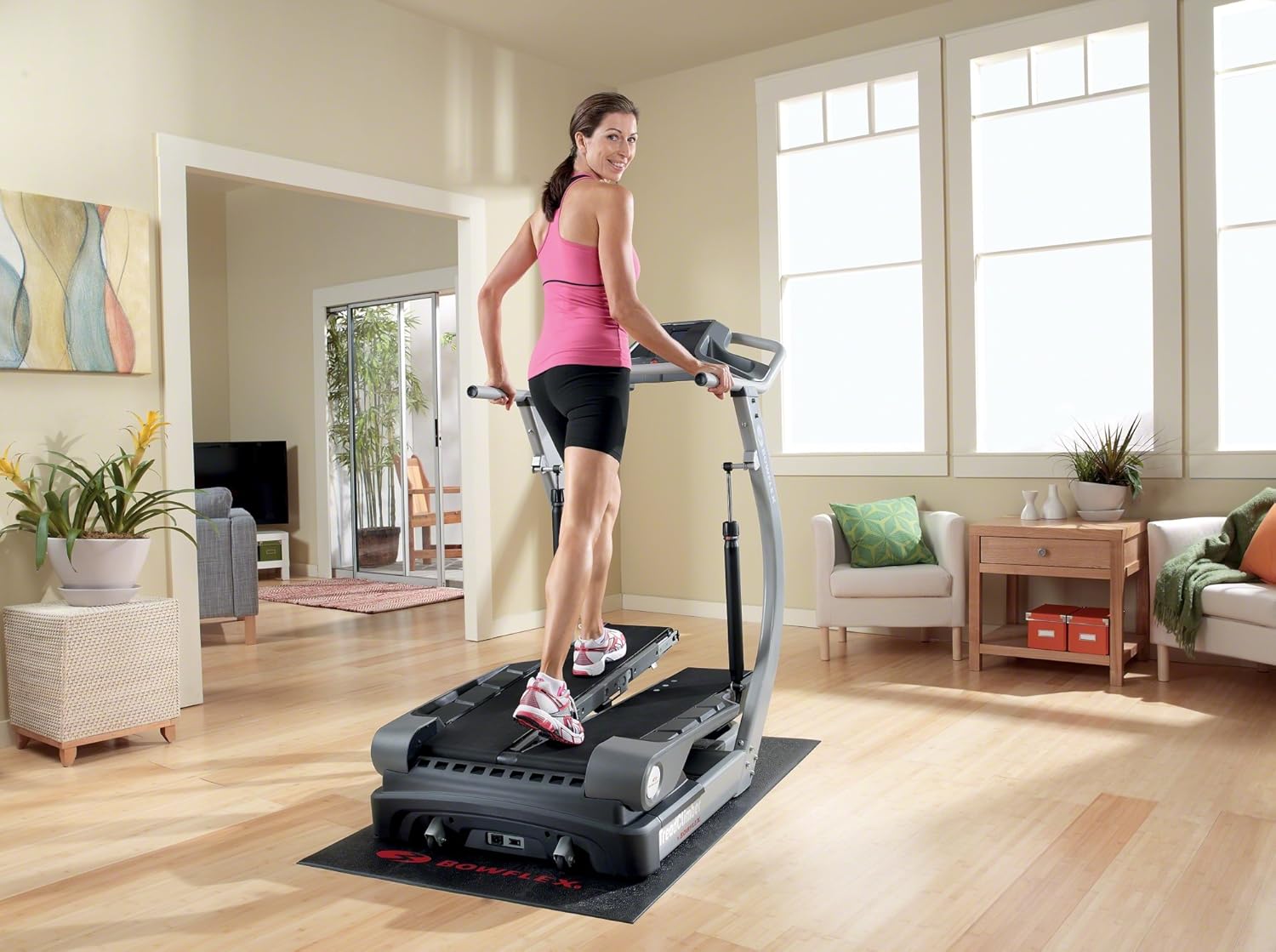 Woman exercising on the Bowflex TreadClimber TC20