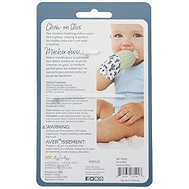 Itzy Ritzy Silicone Teething Mitt - Soothing Infant Teething Mitten with Adjustable Strap, Crinkle Sound & Textured Silicone to Soothe Sore & Swollen Gums - for Ages 3 Months & Up (Green Dinosaur)