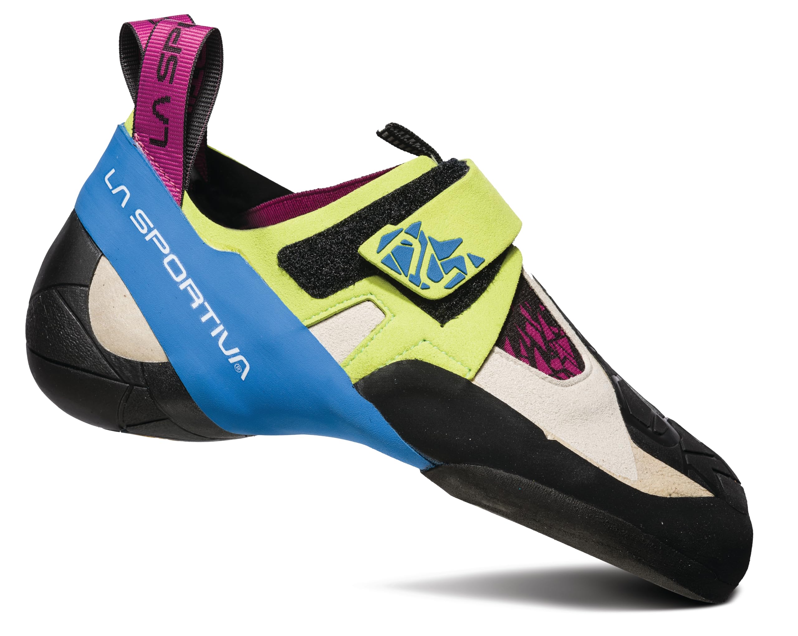 La Sportiva Women's Skwama Rock Climbing Shoes, Apple Green/Cobalt Blue, 3.5