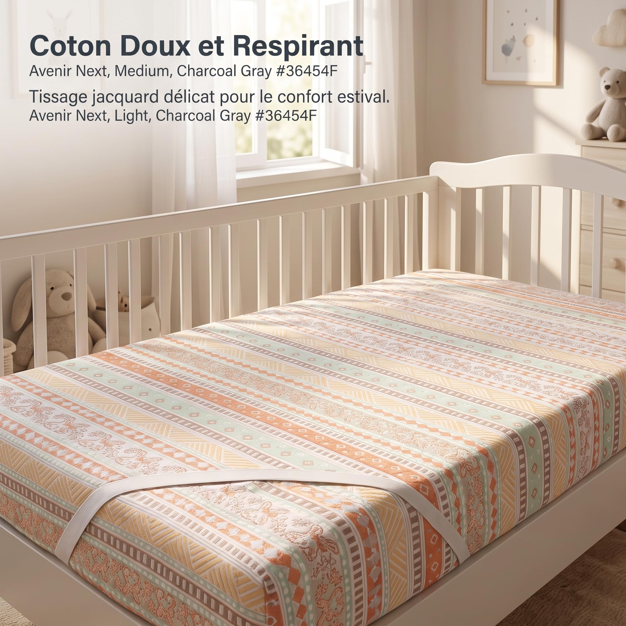 Homyl Lenzuolo con Angoli per Culla e Lettino, in Cotone Reversibile, per Neonati, Traspirante per l'Estate, 120 * 150cm