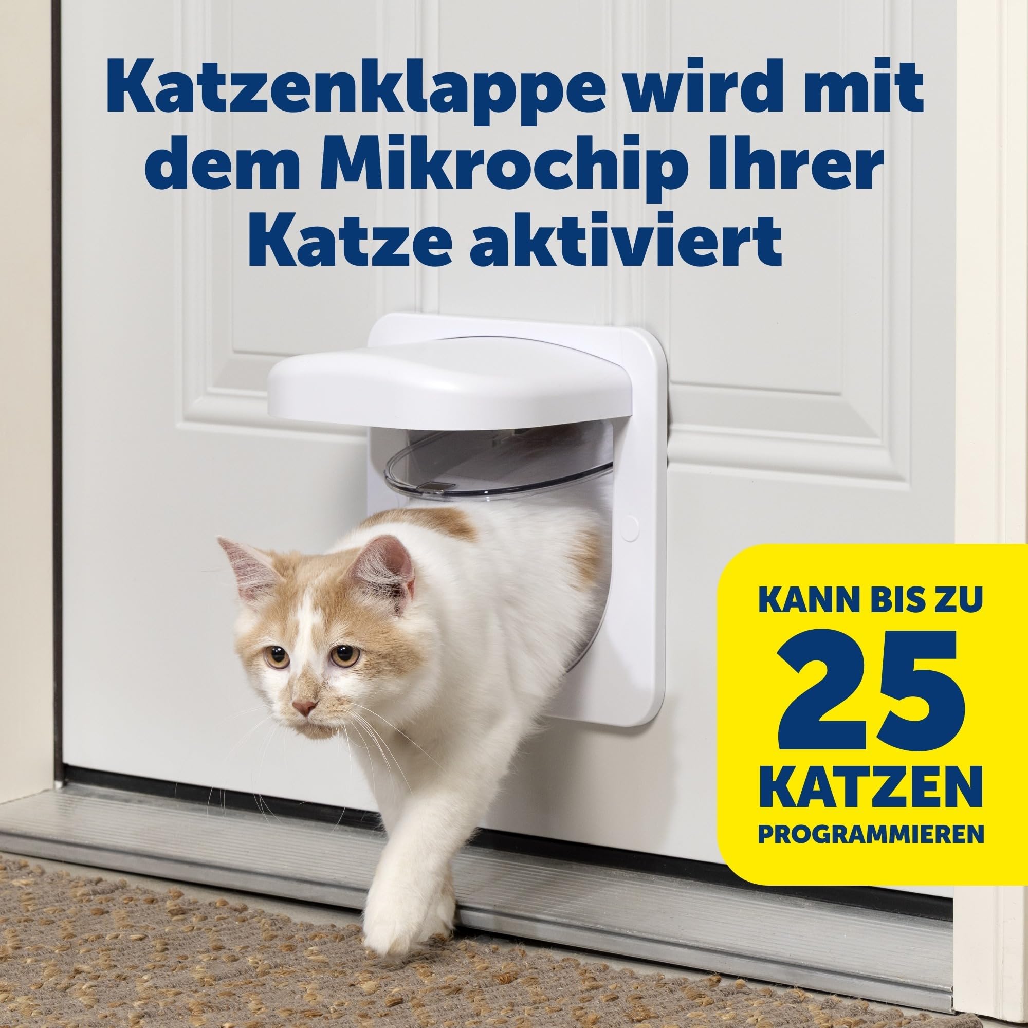 PetSafe Petporte Smart Flap Mikrochip Katzenklappe - Fortschrittliche Technologie, Chiperkennung - Für Wand- & Türmontage geeignet - Weiß