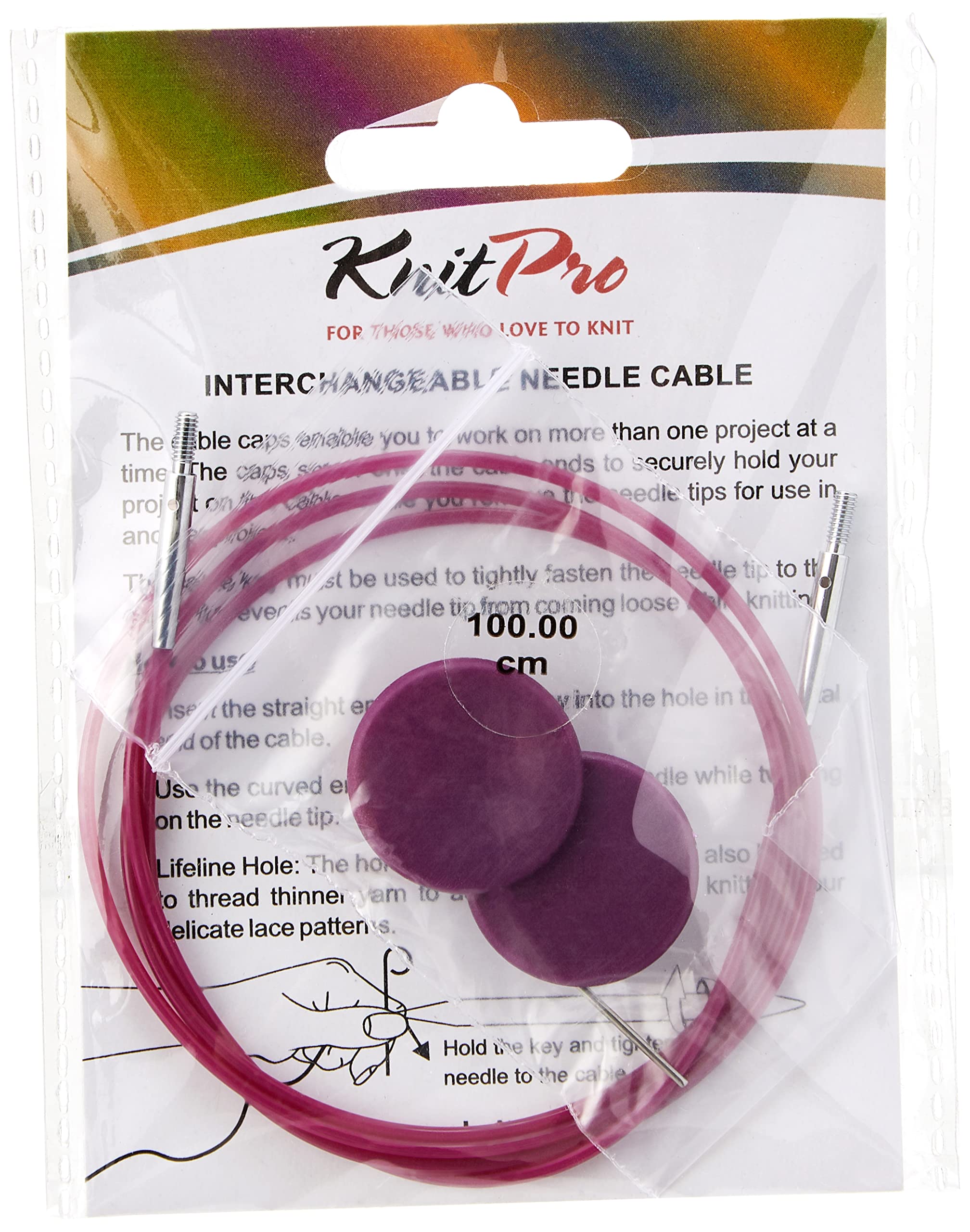 Corde Pour Aiguilles à Tricoter KnitPro | Violet 80cm | Compatible Pointes Interchangeables