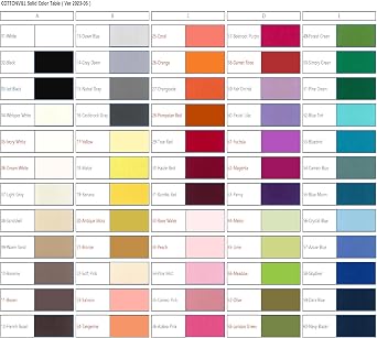 COTTONVILL Solid 60 Colors Precut Fabric 20COUNT Cotton for Quilting (5inch Square, 02-Black)