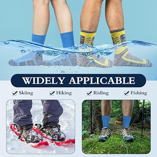 Miniatura 6 de Jeyiour 2 pares de calcetines impermeables unisex, transpirables, para exteriores, calcetines para esquiar, caminar, caminar por el agua, pescar