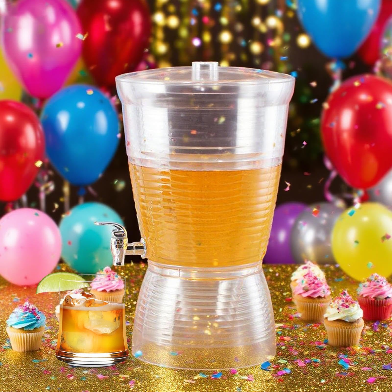 Getränkespender – 20 cm großer Getränkebehälter | 10 l Polystyrol Party Wasserhahn – 1000 g Saft Bier Wein Limonade Tee Spender perfekt für Bars, Grillabende, Heimpartys und kommerzielle Nutzung