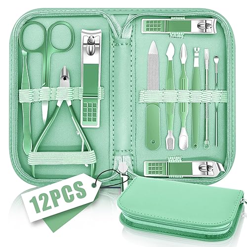 Juego de manicura y pedicura, juego de cortaúñas para hombres y mujeres, kit de manicura profesional de pedicura, kit de cuidado de uñas con bolsa