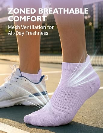 CLOSEMATE Mens Athletic Ankle Socks Cushioned Cotton 7 Pairs