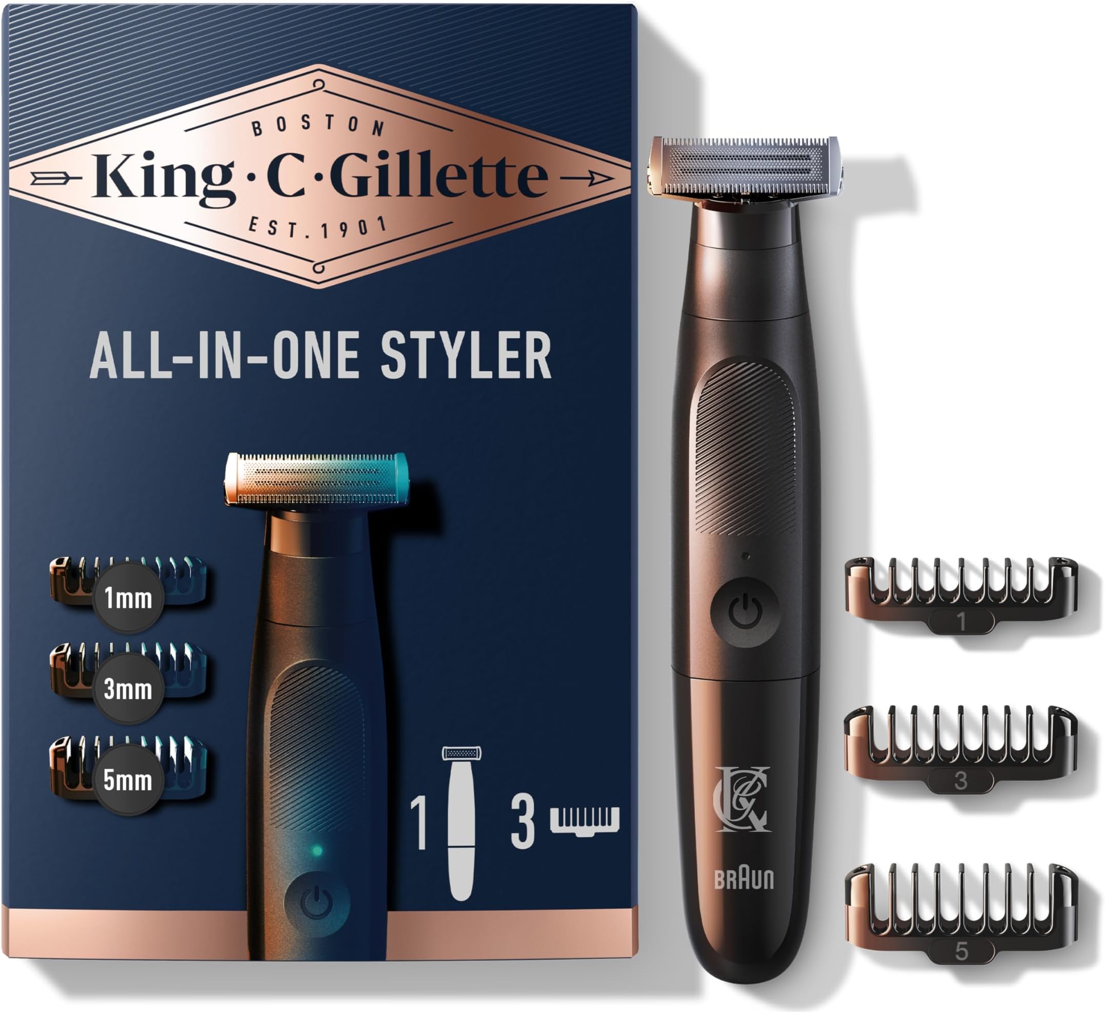 King C. Gillette Men's Style Master Cordless Stubble Trimmer with 4D Blade